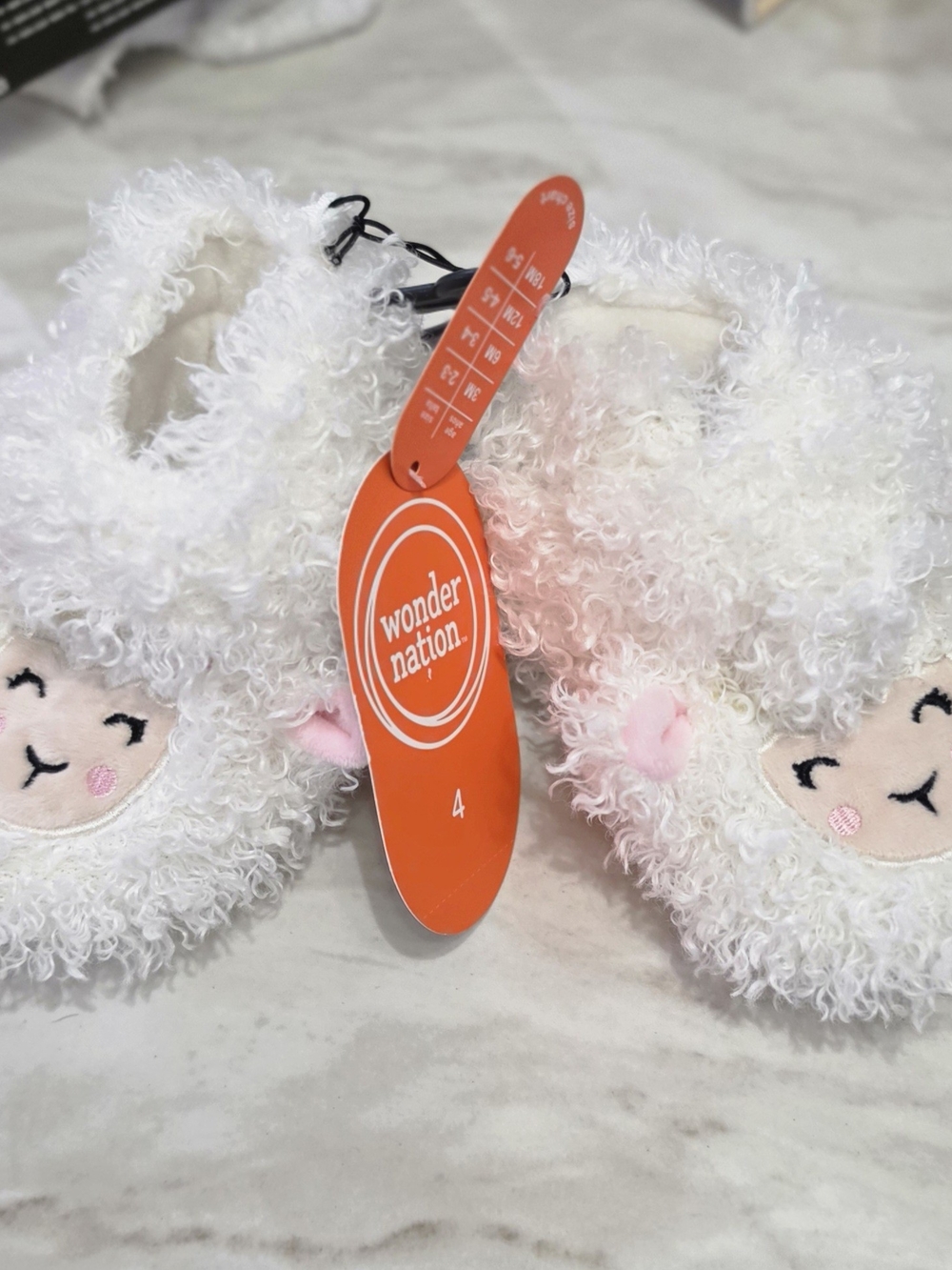 Wonder Nation Plush Lamb Baby Slipper Shoes
